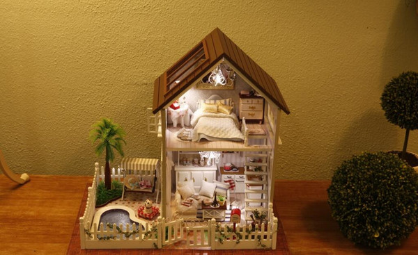 Creative House Handmade Diy Lodge Romantic Paris Villa Wooden Assembled Model Toys