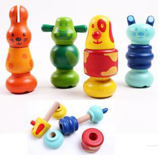 assembly model Wooden Disassembly and assembly rabbit model , Baby educational toys Interactive games rabbit models