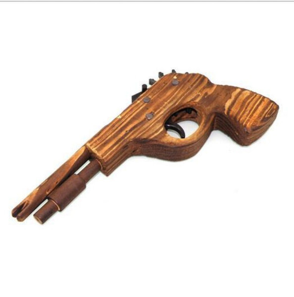 Classical Rubber Band Launcher Wooden Pistol Gun (Good Christmas Toy)