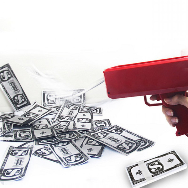 Make It Rain Money Gun Red Toy Christmas Gift Party Toys Game Cash Cannon Funny Money Gun Toy Pistol Toy