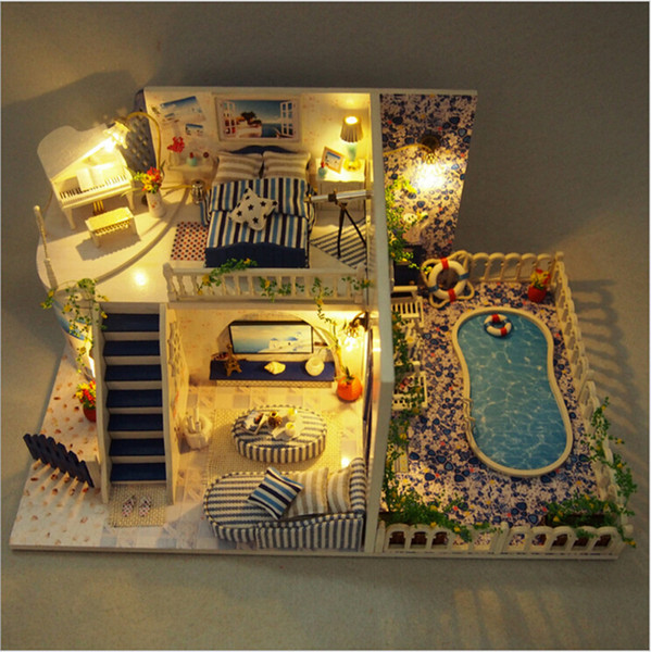 New DIY House Santorini Educational Toys Creative Toys Birthday Gift With Nice Package 1.3KG 300*190*140MM DHL Free