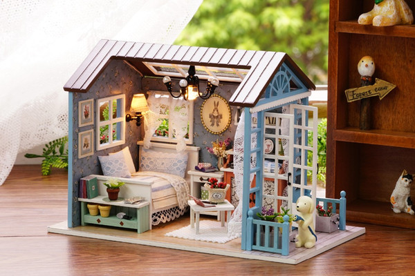 Christmas Gifts Miniature Doll House Model Building Kits casa de boneca Wooden Furniture Toys Birthday Gifts-Forest Times