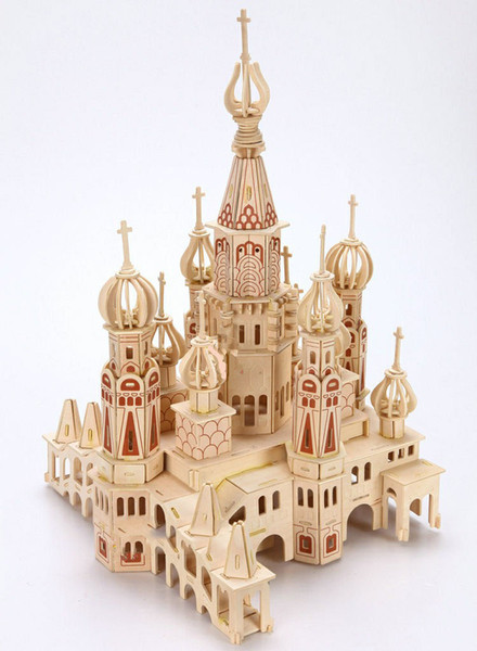 Building model Model Toys Wooden 3d puzzle puzzle toy building wooden building blocks assembled castle Gun Toys Model Toys