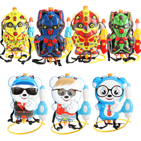 Backpack Water Gun Summer Toy High Pressure Water Gun & Baby Playing Water Beach Resort Toys Children's Cartoon Backpack SprayWater Gun