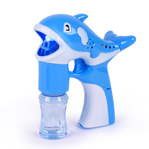 New Creative Little Dolphin Automatic Flashing Bubble Music Gun Machine Blowing Bubbles toy Colorful Soap Bubbles Kid Outdoor Toy