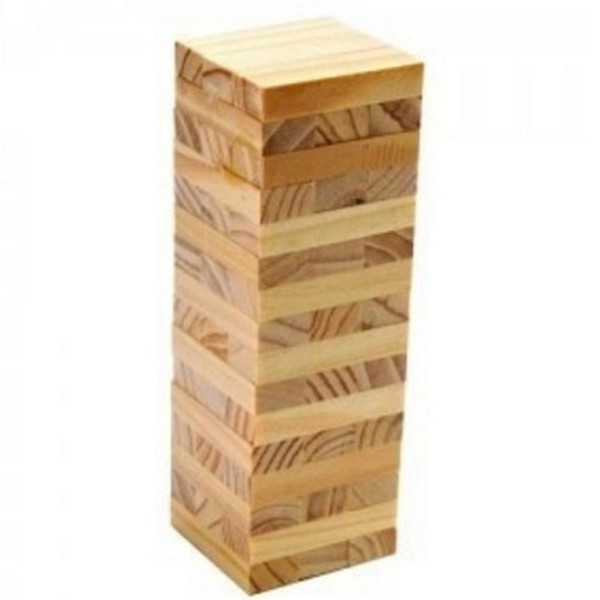 48 PCs Wooden Tower Wood Building Blocks Toy Domino Stacker Extract Building Educational Jenga Game Gift