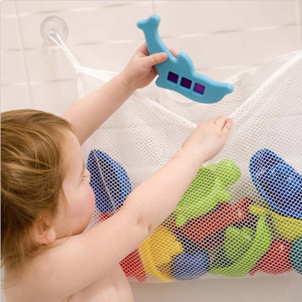 1PC 2016 New Kids Baby Bath Tub Toy Tidy Storage Suction Cup Mesh Bag Bathroom Organiser Net Folding Hanging Bag