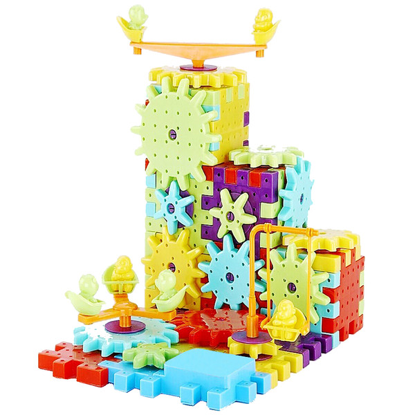 81pcs Children's Plastic Building Blocks Toys Kids DIY Creative Educational Toy Gear Blocks Toys Model Building Kit