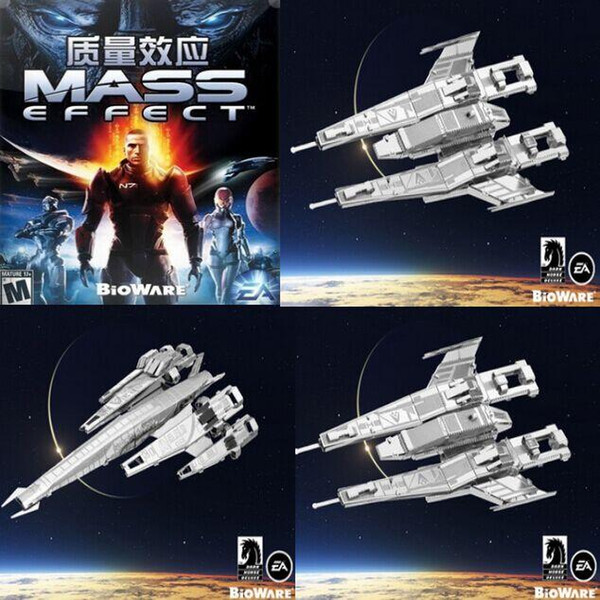 2016 HOT MASS Effect DIY 3D metal puzzle SX3 Alliance Fighter SR2 Normandy Turian Cruiser Alliance Cruiser