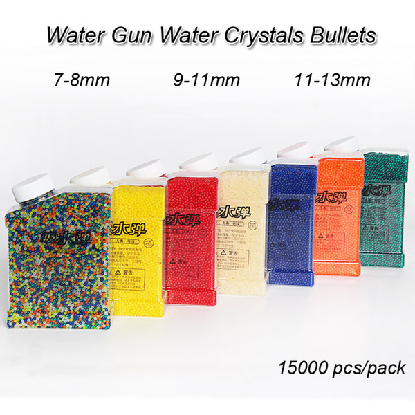 Kids Water Gun Toys Water Crystals Bullets 7-8mm 9-11mm 11-13mm 15000 pcs/pack Water Gun bb gun Crystal Bullets Kids toys LA726