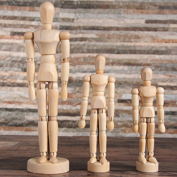 2018 Artist Movable Limbs Male Wooden Toy Figure Model Mannequin bjd Art Sketch Draw Action Figures Toy 5.5-8 inch OTH881