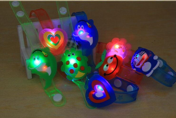 wholesale10pcs a lot Led bracelet children's toys party gifts toys cartoon animal flower patten hot sale