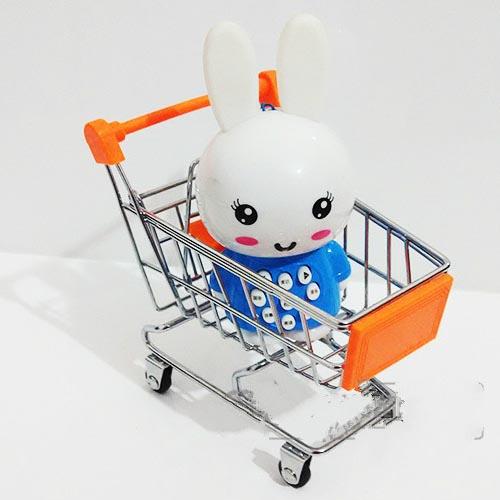 Mini Supermarket Shopping Cart Toys Hand trolleys Metal Desktop Decoration Model Accessories Storage Phone Holder Toys For Children XL-T34