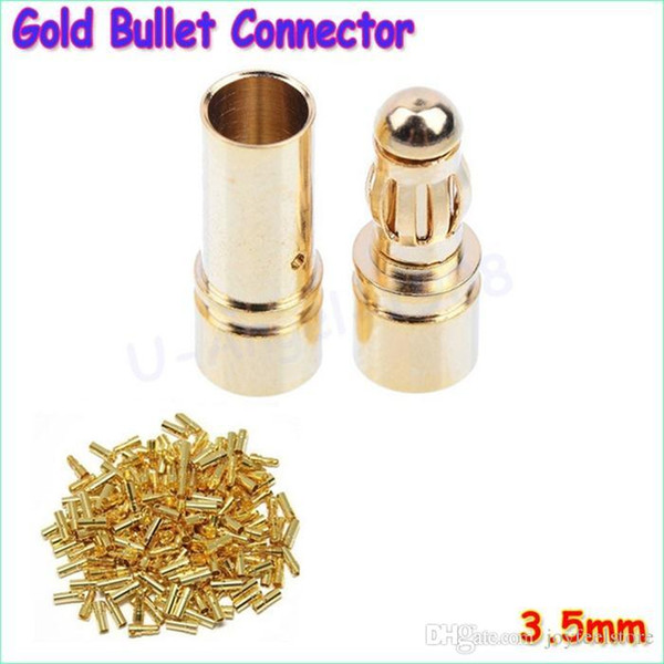 100pcs/lot 3.5mm Gold Bullet Banana Connector Plug For ESC Battery Motor( male and female)