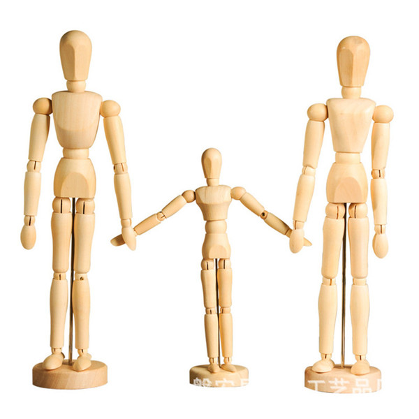 Artist Movable Limbs Male Wooden Toy Figure Model Mannequin bjd Art Sketch Draw Action Figures Toy 5.5-8 inch OTH881