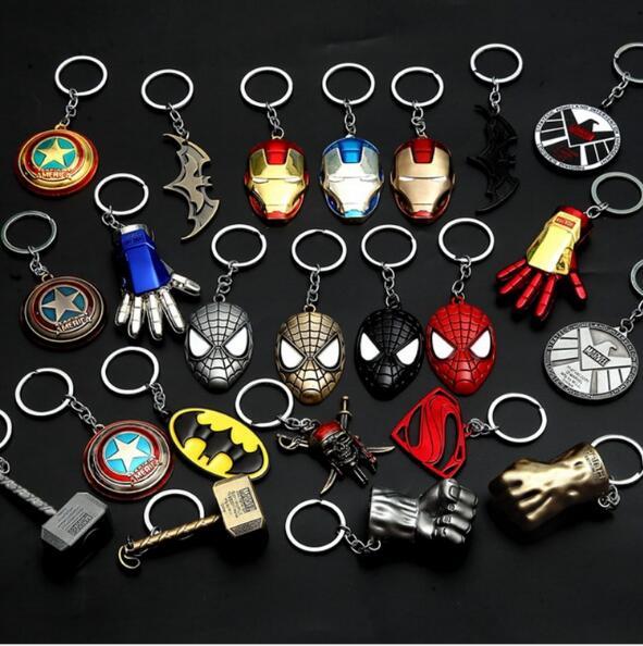 Hot Sale Captain America Shield Keychain The Avengers Superman Superhero Batman KeyChain Ring Key ring Fashion Accessories