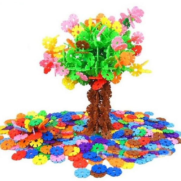 400PCS Kids DIY Multicolor Snowflake Building Blocks Educational Assembling Classic Toys for Children Xmas Gift