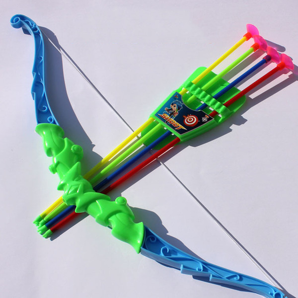 Children Plastic Bow and Arrow Big Size Machinery Crossbow 4 Arrows with Suction Cups - for Indoor and Outdoor Play