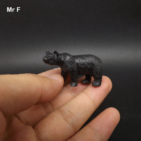 Christmas Gift Mini Black Bear Fake Animal Novelty Funny Game Children Toy Teaching Prop About 5 cm Size