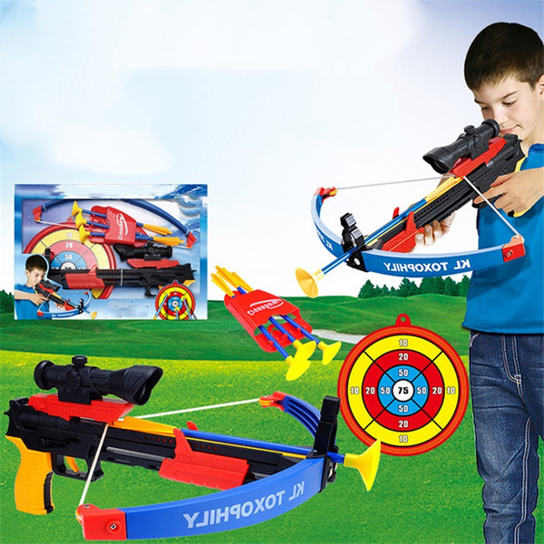 Children Bow and Arrow Big Size Machinery Crossbow 3 Arrows with Suction Cups - for Indoor and Outdoor Play