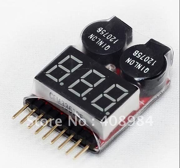 free shipping 1S-6S Lipo Battery Voltage Indicator Checker Tester Low Voltage Buzzer Alarm