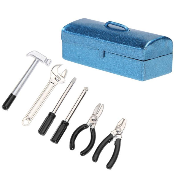 6pcs/Set Mini Hammer Wrench Tools Box RC Crawler Car Simulation Parts Combination Kit for Traxxas Hsp Redcat Axial D90 RC Car