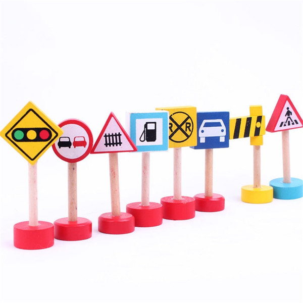 Creative Signal Lamp Warning Light Toys For Children Wooden Train Track Parts Traffic Sign Toy Standard Model Accessories 0 8yb X