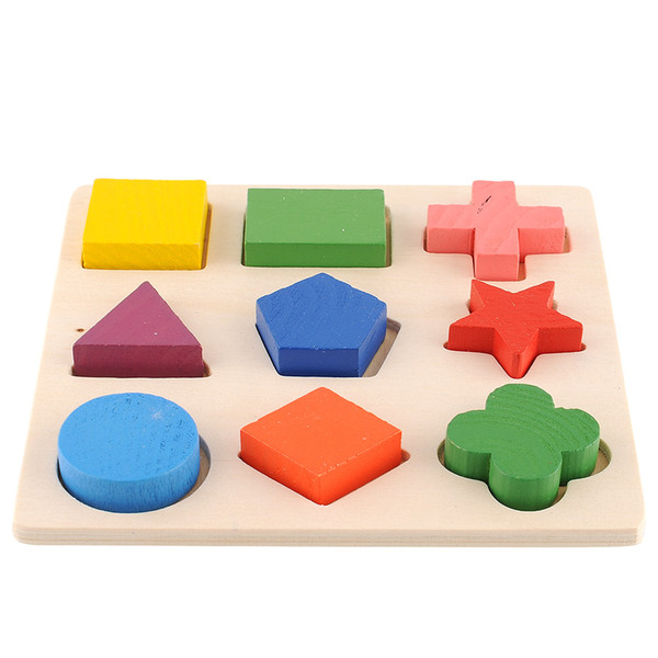 Hot Sale Geometry Shape Wooden Pattern Block Toy Montessori Building Blocks For Children Gift