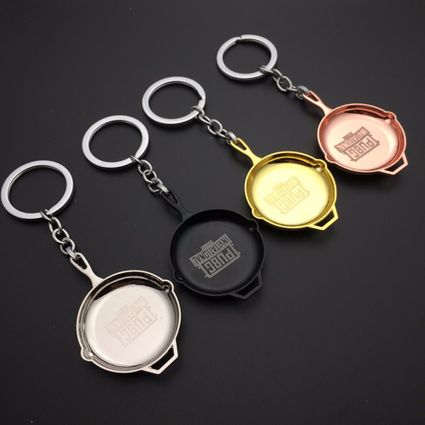 Game PUBG Playerunknown's Battlegrounds Eat Chicken Keyrings Pendant Key Chains Shallow Pan Keychain Hot Sell 4 Color T288