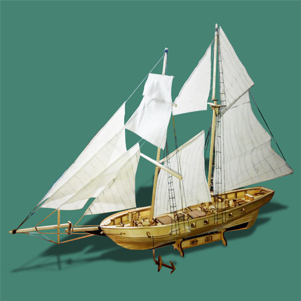 Assembling Building Kits Ship Model Wooden Sailboat Toys Harvey Sailing Model Assembled Wooden Kit DIY Kids Education Toys