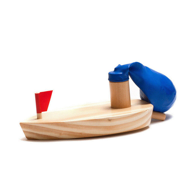 The Balloons Ship Wooden Toy Simulation Boat Baby Water Game Balloon Powered Souptoys Model Set Classic Games 6ld W