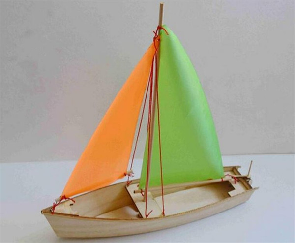 Free Shipping Wooden Sailboat Model Toys Wooden material Laser Engraving Process Creative Handmade Toys Children 's manual educational toys