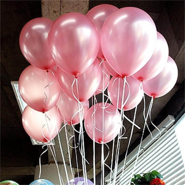 Free shipping 10pcs/lot Pink Pearl Latex Balloon multicolor Colors Inflatable Wedding Decorations Air Ball Happy Birthday Party Supplies Bal