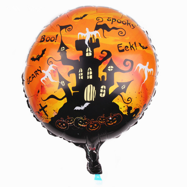 New Happy Halloweenwitch Bats castle Cemetery tombstone aluminum inflatable helium foil Balloon for children room decoration