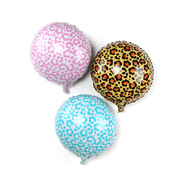 Leopard Grain Inflatable Toys foil Balloons 18 inch Printed Helium Round balloons wedding birthday Party Balloons