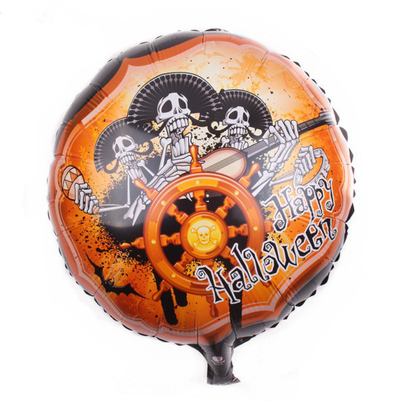 New Happy Halloween Skeleton Pirates portrait printing aluminum inflatable helium foil Balloon for children room decoration