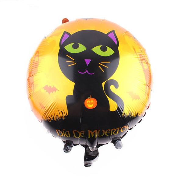 New Happy Halloween Black Cat moon portrait printing aluminum inflatable helium foil Balloon for children room decoration