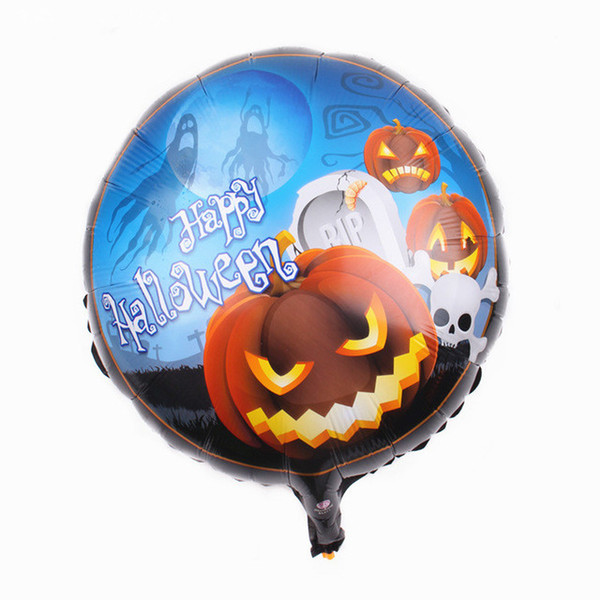 New Happy Halloween festive atmosphere pumpkin printing aluminum inflatable helium foil Balloon for children room decoration