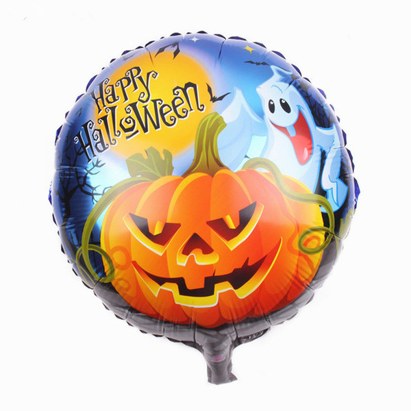 New Happy Halloween festive atmosphere pumpkin ghost head printing aluminum inflatable helium foil Balloon for children room decoration