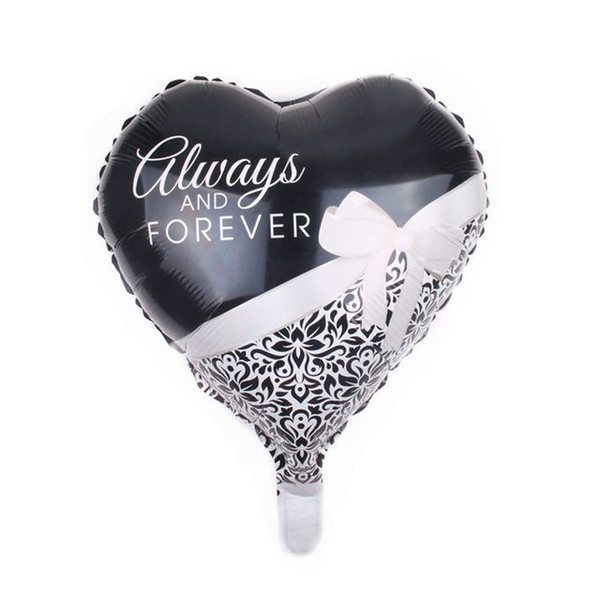 New 18-inch heart-shaped aluminum helium flying foil balloon always and forever Valentine's Day decorating balloon wholesale