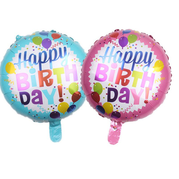 New 18-inch round shaped aluminum inflatable helium flying film balloon party happy birthday decoration decorative toy