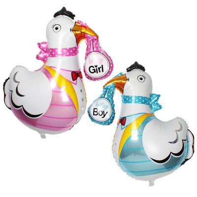 Lovely Crane Boy Girl Foil Balloons Baby Shower 100 Days Birthday Party DIY Decorations Helium Balloons Kids Gift Toys