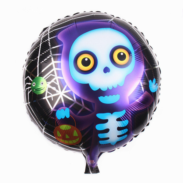 New Happy Halloween happy skeleton lantern portrait printing aluminum inflatable helium foil Balloon for children room decoration