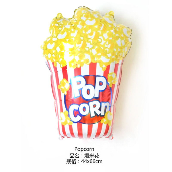 NewPopcorn helium aluiminum flying Foil Balloons Birthday Wedding Party Supplies Decoration Food kids toy flying balloon