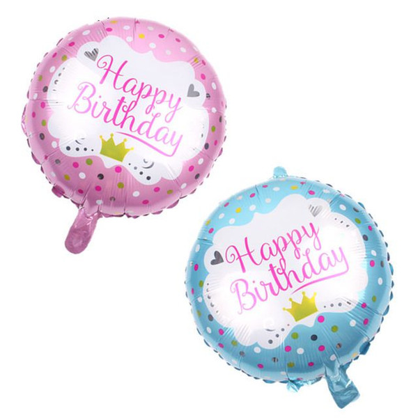 New 18-inch round Happy Birthday words printing aluminum helium inflatable foil Balloon for children toys birthday decorations