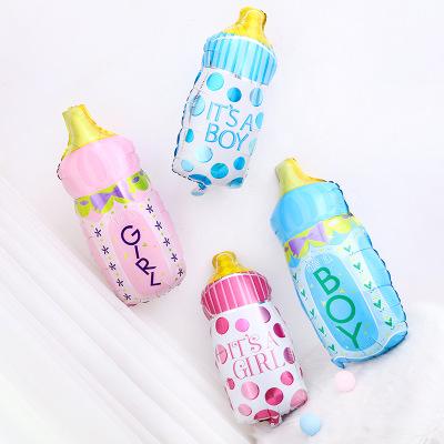 New baby boy girl dot milk bottle baby shower helium aluminum flying foil balloons happy birthday decoration balloon