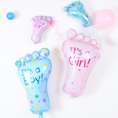 Cute Baby Foot Shaped Foil Balloons for Babies Kids Birthday Party Supplies Decoration Pink/Blue Balloon for Boys Girls