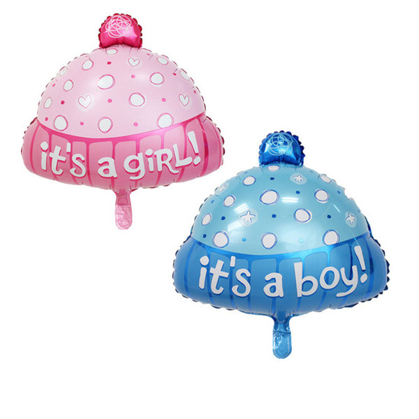 Baby Shower baby Hat Shape Pink Blue it's a girl /boy First Happy Birthday Balloons Decoration Party Supplies