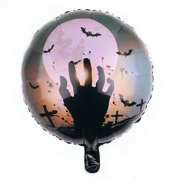 New Happy Halloween zombie hand bats printing aluminum inflatable helium foil Balloon for children room decoration