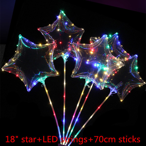 18inch star Shape Clear Bobo Balloon Transparent Bubble Ball with Copper LED String Light Valentine's Day Wedding Party Decor